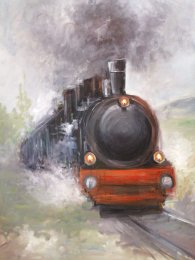 oil on canvas British engine by Younas  Masood