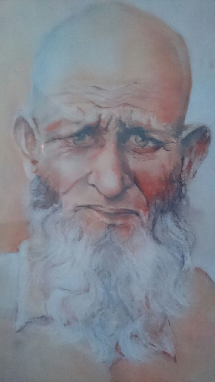Portrait in pastels by Younas Masood