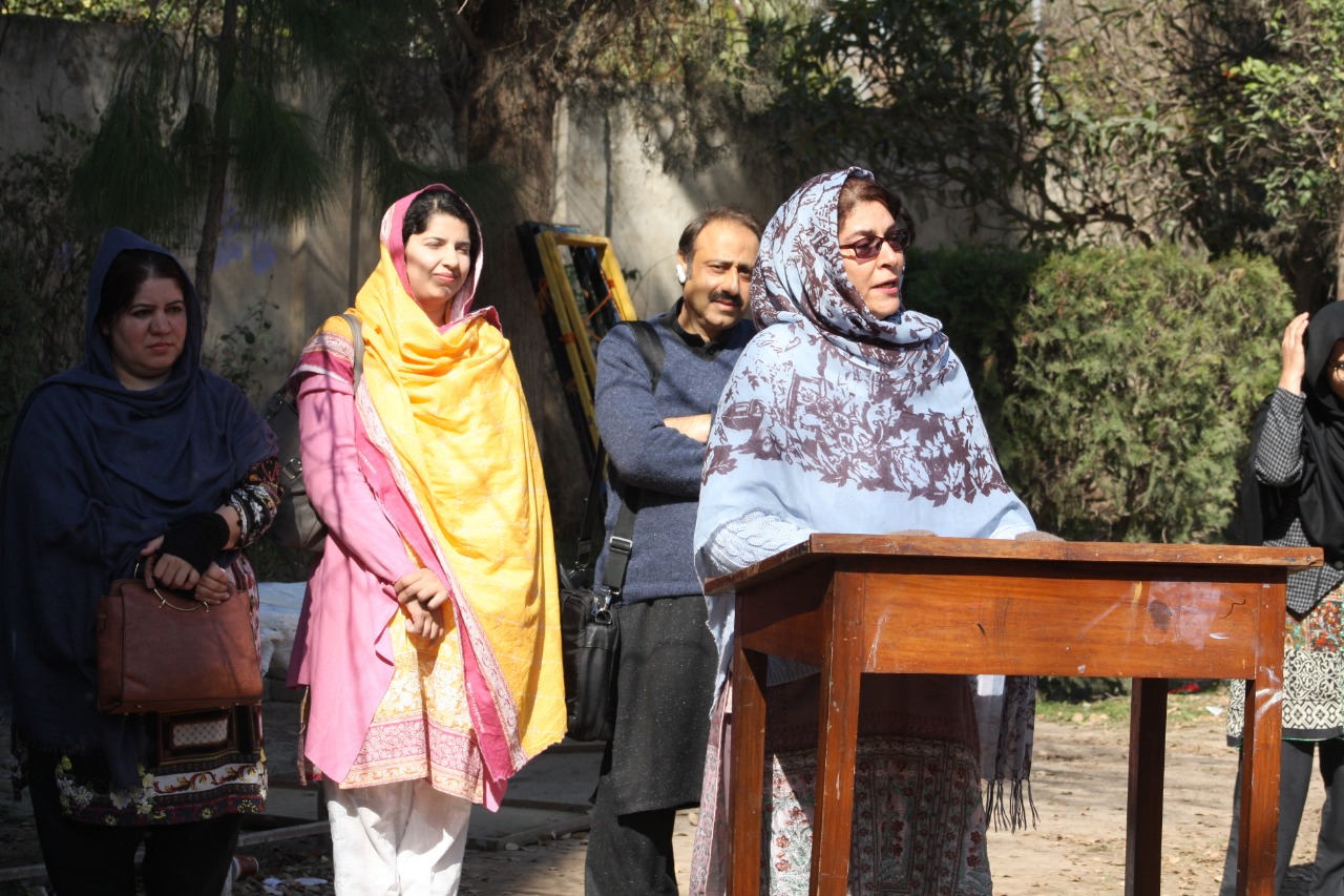 Madam Farida Rasheed HoD addressing the students