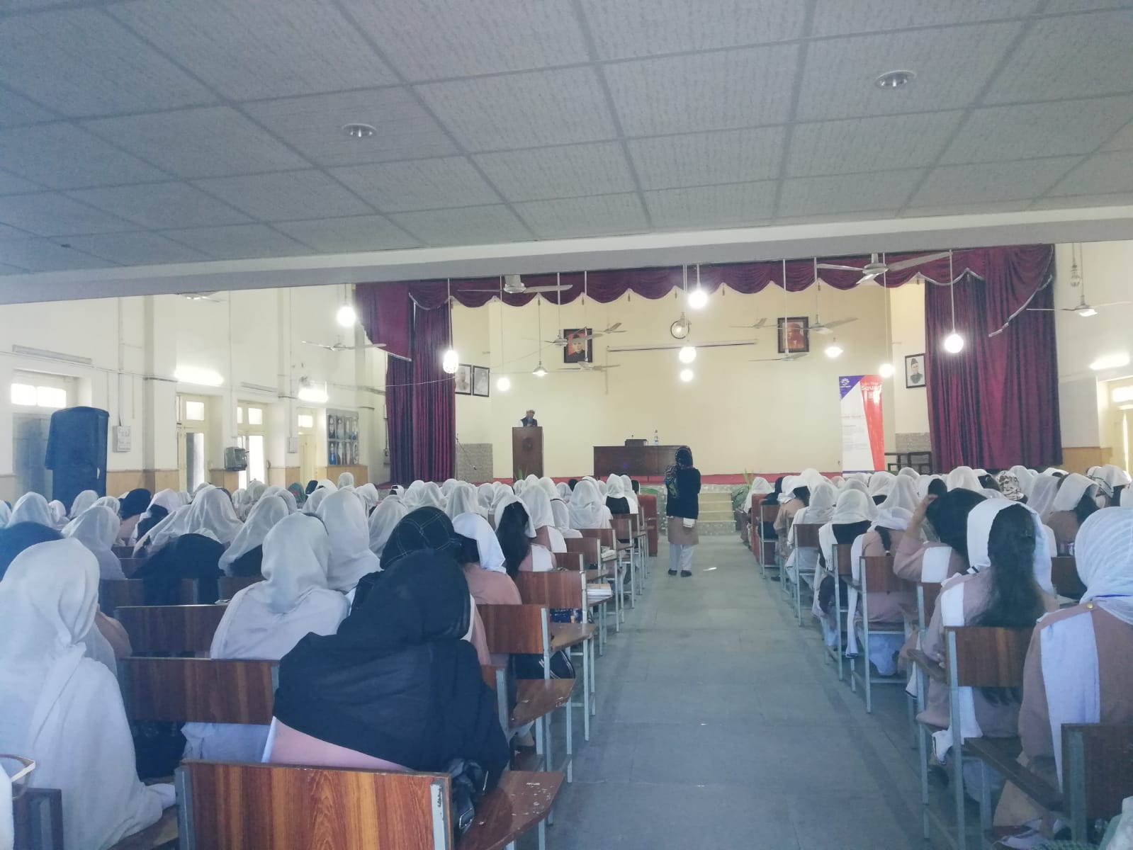 Jinnah college for women, University of  Peshawar arranged a seminar  on the 7th of November 2022 on *Character Building*. The lecture was delivered by a well versed Islamic scholar Shaykh Mufti Touqeer Ahmad.  The students and faculty attended the talk with keen interest and asked several questions regarding their daily life for guidence under the light of Islam. Arrangements of seminars and extention lectures is a  regular co-curricular activity  for the students at JCW.