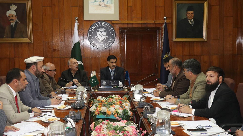 Vice-Chancellor Prof Dr. Muhammad Idrees presides over the meeting of the VCs of KP public sector varsities to discuss the associate degree program and establishment of the QECs for affiliated colleges.