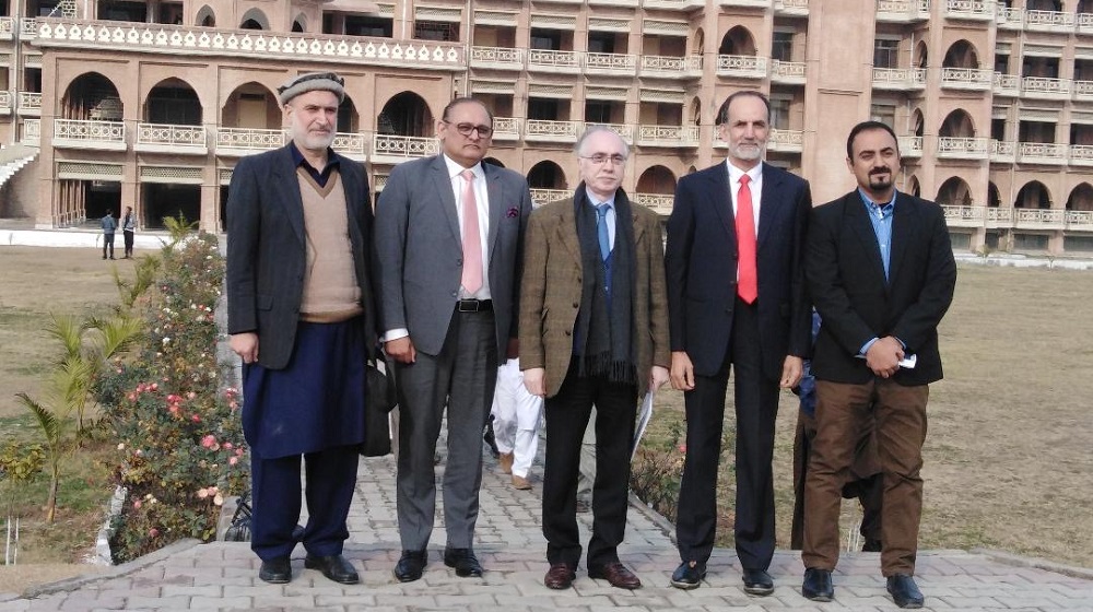 Former ambassador Khalid Masood, and Chief executive KP Board of Investment and Trade Hassan Daud Butt are posing for a group photo after a seminar at China Study Cell on 15th January, 2019 on CPEC-Phase II industrial cooperation.