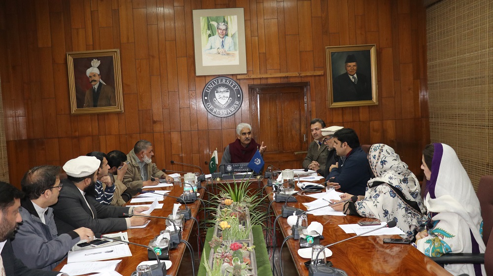 Pro Vice Chancellor University of Peshawar Prof.Dr.Johar Ali is presiding over the convocation committee meeting on 7th January, 2020 to oversee the preparations for the upcoming BS convocation for sessions 2011-15 & 2012-16 in February.