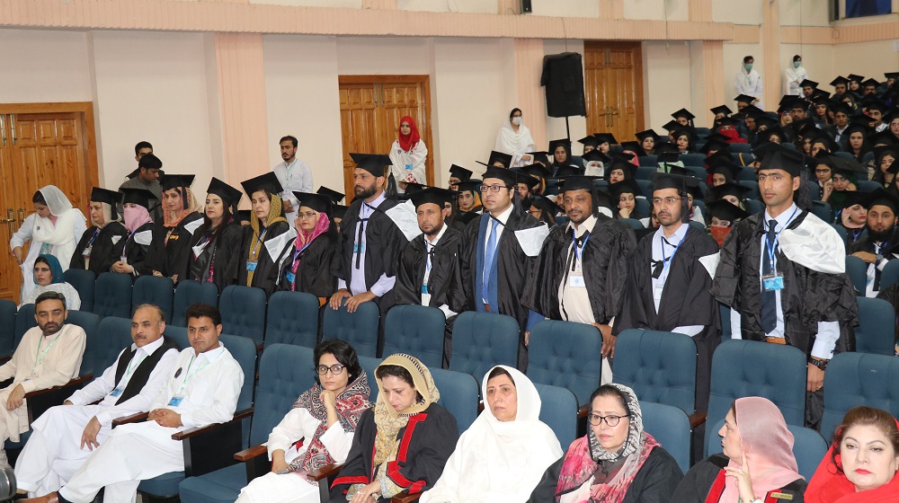 PhD scholars are queuing up for their respective turn to receive the gold medals from the worthy Vice Chancellor University of Peshawar on the eve of convocation on 3rd may, 2019.