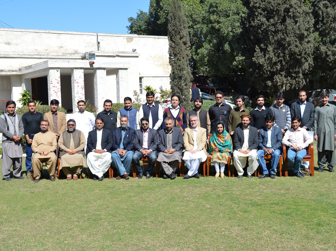 Group photo of Journalists, with Pro Vice Chancellor University of Peshawar Prof Dr. Muhammad Abid, after the press conference held at University Guest House, here Saturday (March 04, 2017)