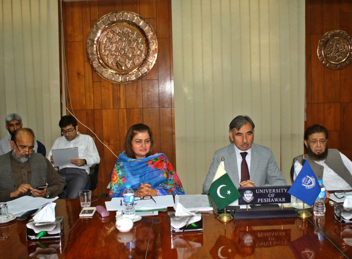 Vice Chancellor UoP Prof. Dr. Muhammad Rasul Jan chairing meeting of the selection board of the University of Peshawar