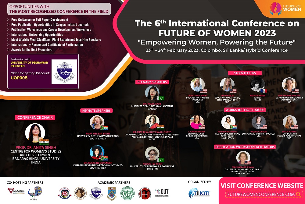 Call for Papers - 6th International Conference on Future of Women 2023 (FOW 2023)