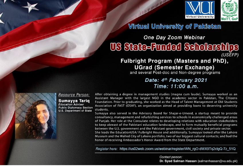 One Day Webinar on �US State-Funded Scholarships (USEFP)�